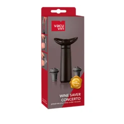 Vacu Vin Wijnpomp Met 2 Wijnstoppers - Wine Saver Concerto - Zwart -Keukenbenodigdheden Winkel 09875606 Wine Saver Concerto 1 Pump 2 Stoppers Pack