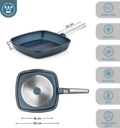 Westinghouse Pannenset Performance (Wokpan + Grillpan) ø 28 Cm - Blauw - Inductie En Alle Andere Warmtebronnen -Keukenbenodigdheden Winkel 1120x1200 1