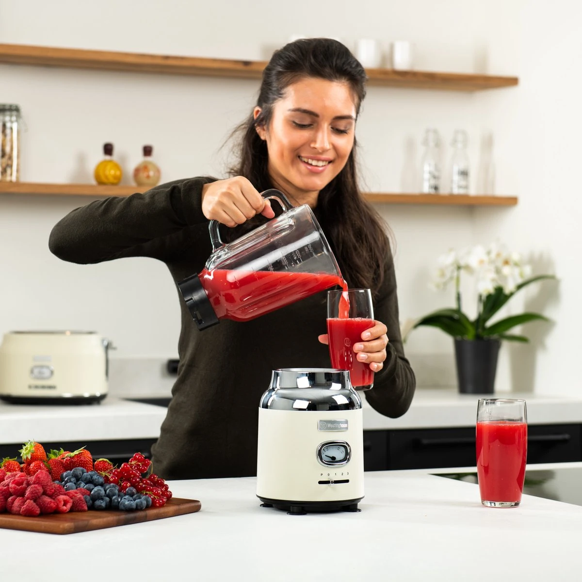 Westinghouse Retro Waterkoker + Broodrooster 2 Sleuven + Blender - Wit 10 Westinghouse Retro Waterkoker + Broodrooster 2 Sleuven + Blender - Wit - Afbeelding 8