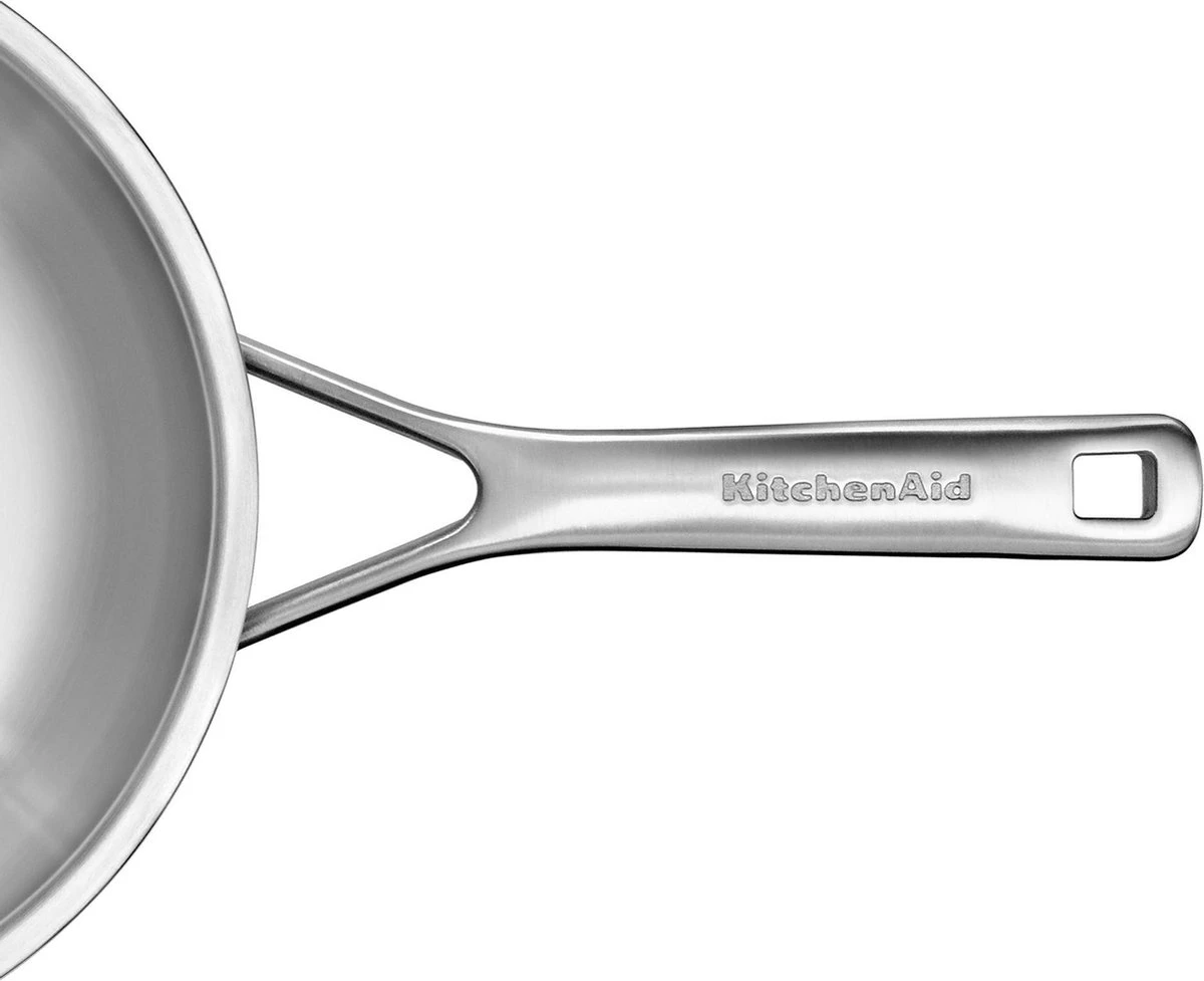 KitchenAid Koekenpan - Multi-Ply RVS - ø 24 Cm - Zonder Anti-aanbaklaag 5 KitchenAid Koekenpan - Multi-Ply RVS - ø 24 Cm - Zonder Anti-aanbaklaag - Afbeelding 3