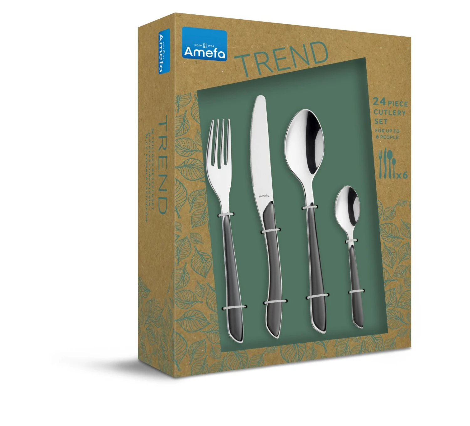 Amefa Bestekset Eclat - Leigrijs - 24-delig / 6 Personen 8 Amefa Bestekset Eclat - Leigrijs - 24-delig / 6 Personen - Afbeelding 6