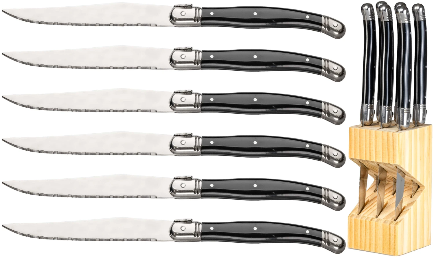 Sareva Steakmessenset Laguiole - Zwart - 6 Stuks 3 Sareva Steakmessenset Laguiole - Zwart - 6 Stuks