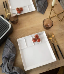 Fonduebord / Gourmetbord - 5 Vakken - Wit - 24 X 24 Cm 8 Fonduebord / Gourmetbord - 5 Vakken - Wit - 24 X 24 Cm -Keukenbenodigdheden Winkel 3 gourmet bord 1