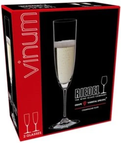 Riedel Champagne Glazen / Flutes Vinum - 2 Stuks -Keukenbenodigdheden Winkel 641600008 packaging s9H171Kq
