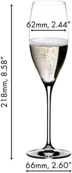 Riedel Champagne Glazen Vinum - Cuvee Prestige - 2 Stuks -Keukenbenodigdheden Winkel 641600048 dimensions ZhkfIOcI
