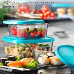 Bormioli Rocco Vershoudbakje Frigoverre - Glas - Blauw 22 X 22 X 8 Cm / 3.3 Liter -Keukenbenodigdheden Winkel 7751 2