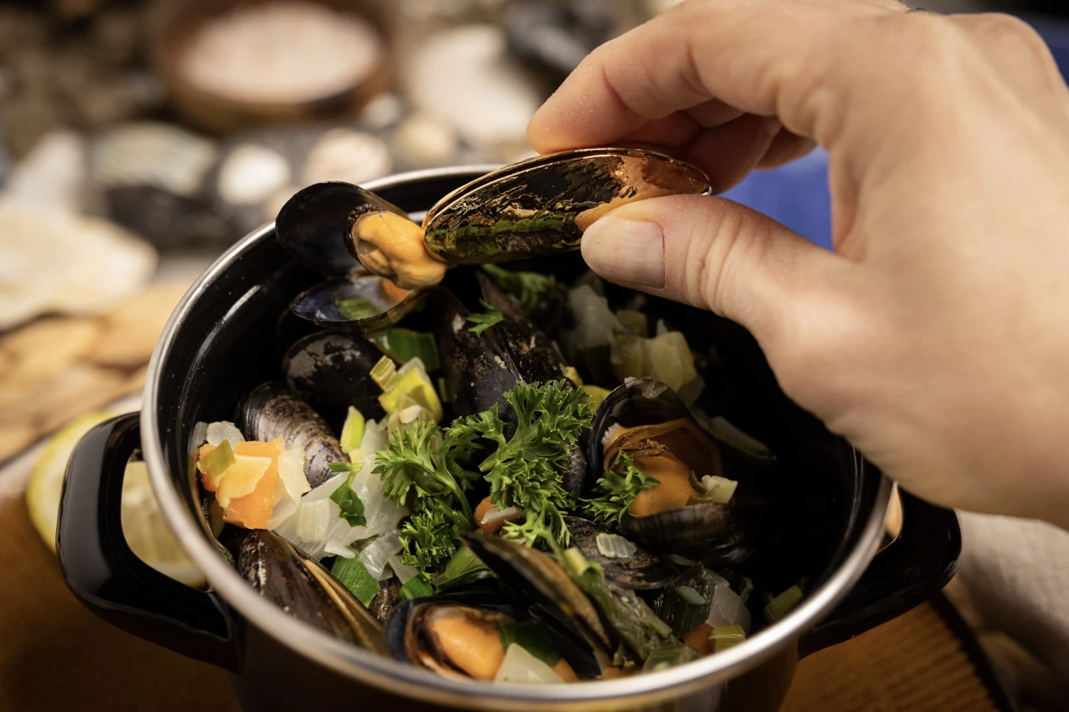 Anovi Mosselbestek - Verguld - 2-delig 5 Anovi Mosselbestek - Verguld - 2-delig - Afbeelding 3