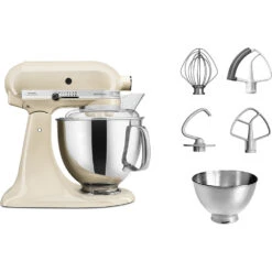 KitchenAid Keukenmachine Artisan - Kantelbare Kop - Amandelwit - 4.8 Liter - 5KSM175PSEAC -Keukenbenodigdheden Winkel 8597015010005B15D