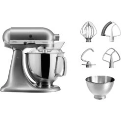 KitchenAid Keukenmachine Artisan - Kantelbare Kop - Contour Zilver - 4.8 Liter - 5KSM175PSECU -Keukenbenodigdheden Winkel 8597015011105B15D