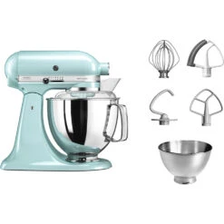 KitchenAid Keukenmachine Artisan - Kantelbare Kop - Ijsblauw - 4.8 Liter - 5KSM175PSEIC -Keukenbenodigdheden Winkel 8597015011505B15D
