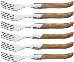 Jay Hill Steakvorken Laguiole - Olijfhout - 6 Stuks -Keukenbenodigdheden Winkel 8720364450892 2