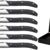 Jay Hill Steakmessen Laguiole - Zwart - 6 Stuks -Keukenbenodigdheden Winkel 8720364453473