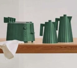 Alessi Broodrooster Plissé - 6 Standen - Groen - Michele De Lucchi - MDL08 GR -Keukenbenodigdheden Winkel Alessi Plisse Groen 2