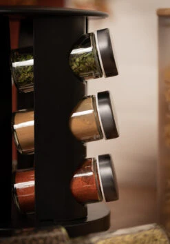 Blackwell Kruidenrek / Kruidencarrousel - Inclusief 12 Kruidenpotjes - Zwart -Keukenbenodigdheden Winkel COOK4394