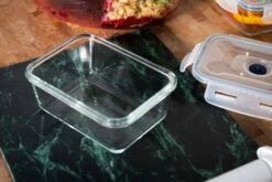 Sareva Vacuum Ovenschalen / Vershoudbakjes - Hittebestendig Glas - 4 Delige Set / 485 + 970 + 1.7 Ltr -Keukenbenodigdheden Winkel Crumble in ovenschaal en vershoudbakjes 6