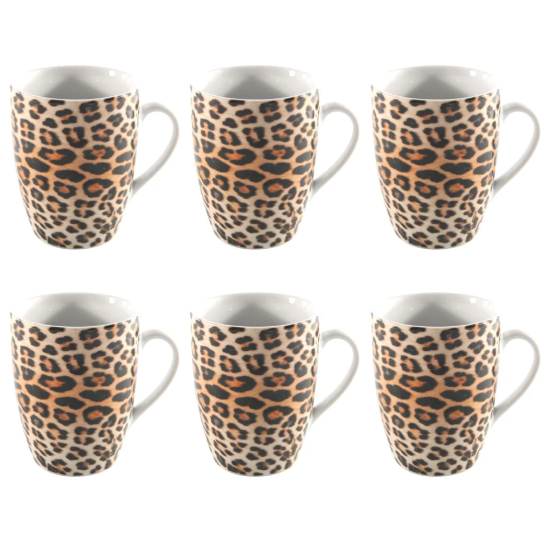 Studio Tavola Mokken Leopard 340 Ml - 6 Stuks 3 Studio Tavola Mokken Leopard 340 Ml - 6 Stuks
