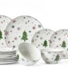 Studio Tavola Kerstservies - Porselein - Rood - 18-delig / 6 Personen -Keukenbenodigdheden Winkel HIT Kerstservies Rood 01 1