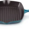 Le Creuset Grillpan Signature - Deap Teal - 26 X 26 Cm - Geëmailleerde Anti-aanbaklaag -Keukenbenodigdheden Winkel LC 20190927 HL PS FS 20183266420422 002