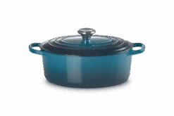 Le Creuset Braadpan Signature - Ovaal - Deap Teal - ø 29 Cm / 4.7 Liter -Keukenbenodigdheden Winkel LC 20210125 HL PS FS 21178296422430 001