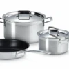 Le Creuset 3- Delige Pannenset 3-ply - RVS - Inductie - Koekenpan, Kookpan & Steelpan - Inclusief 2 Deksels -Keukenbenodigdheden Winkel LC 20210610 ZS PS FS 53808000010050 001 2
