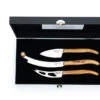 Laguiole Style De Vie Kaasmessen / Kaasmessenset Luxury Line Olijfhout - 3 Stuks -Keukenbenodigdheden Winkel LuxKaasV2Olijf