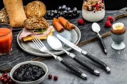 Laguiole Style De Vie Bestekset Premium Line - Zwart - 24 Delig / 6 Personen -Keukenbenodigdheden Winkel PrCouvZwart 3