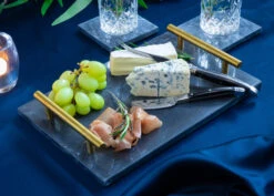 Jay Hill Dienblad - Met Handvatten - Marmer - Grijs - 30 X 20 Cm -Keukenbenodigdheden Winkel Serveerplank Grijs 3