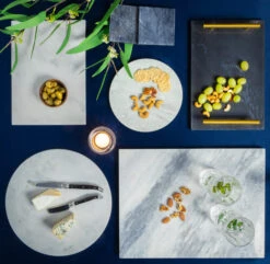 Jay Hill Dienblad - Met Handvatten - Marmer - Grijs - 30 X 20 Cm -Keukenbenodigdheden Winkel Serveerplank Grijs 6 2 1