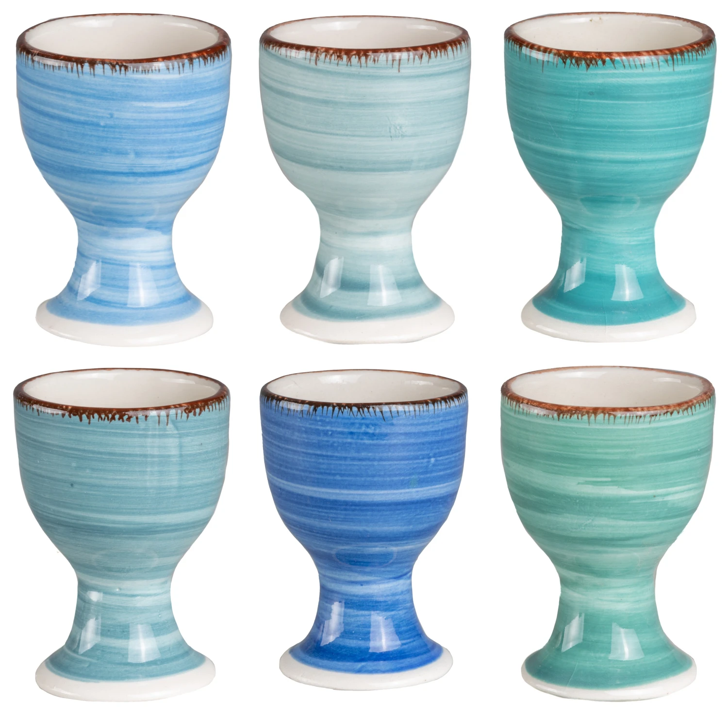 Studio Tavola Eierdopjes Ocean Blue - 6 Stuks 3 Studio Tavola Eierdopjes Ocean Blue - 6 Stuks