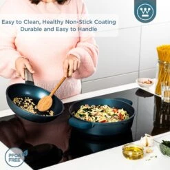 Westinghouse Hapjespan Performance - Bravery Blue - ø 32 Cm / 5.8 Liter - Standaard Anti-aanbaklaag -Keukenbenodigdheden Winkel WCCC0095L28BL 4 1