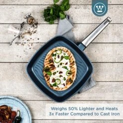 Westinghouse Grillpan Performance - Bravery Blue - 28 X 28 Cm - Standaard Anti-aanbaklaag -Keukenbenodigdheden Winkel WCFP0095G28BL 2
