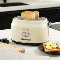 Westinghouse Broodrooster Retro Collections - 2 Sleuven - Vanilla White - WKTTB857WH -Keukenbenodigdheden Winkel WKTTB857WH Retro 2 Slice Toaster 7