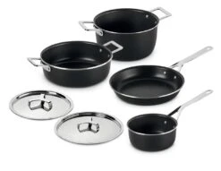 Alessi Pannenset Pots&Pans - AJM100S6 A - Zwart - 4 Delige Set - Door Jasper Morrison -Keukenbenodigdheden Winkel alessi pannenset pots pans zwart