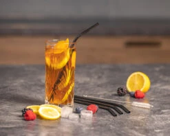 Sareva Herbruikbare Rietjes - Met Borstel - Zwart - Gebogen - 4 Stuks -Keukenbenodigdheden Winkel product keuken 6