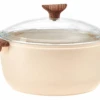 Sambonet Braadpan Rock 'n' Rose - Creme - ø 24 Cm / 4.5 Liter - Standaard Anti-aanbaklaag -Keukenbenodigdheden Winkel sambonet braadpan rock n rose roze
